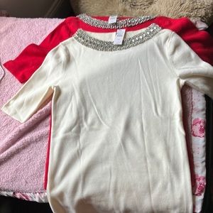 XS Talbots very classy rhinestone sweaters brand new